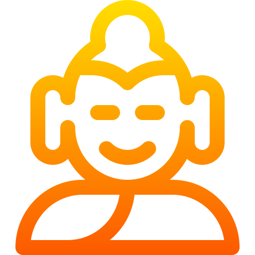 Buddha Basic Gradient Lineal color icon