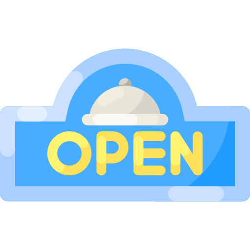 Open sign Special Shine Flat icon
