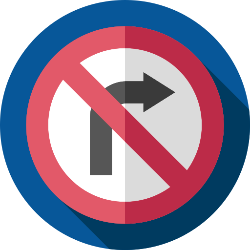 No turn right Flat Circular Flat icon