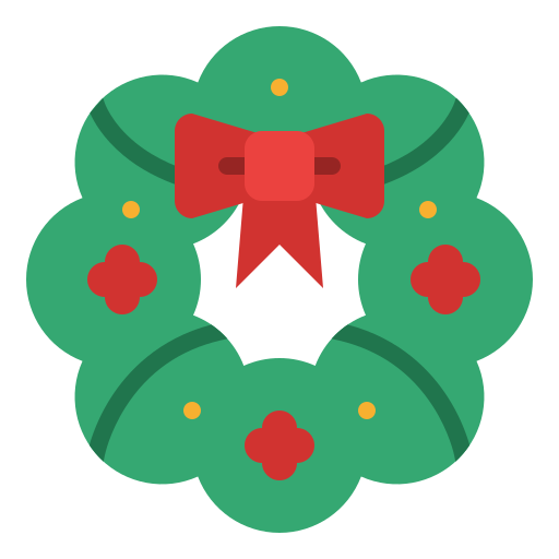 Christmas wreath Iconixar Flat icon
