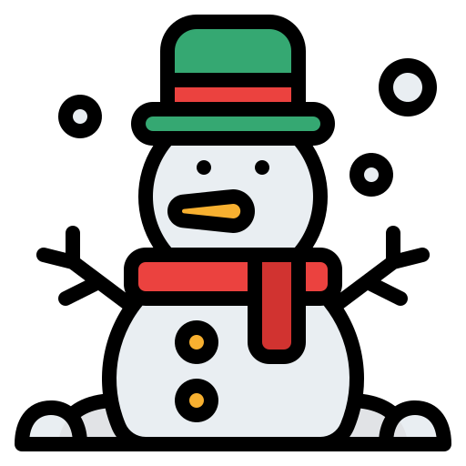 sneeuwman Iconixar Lineal Color icoon