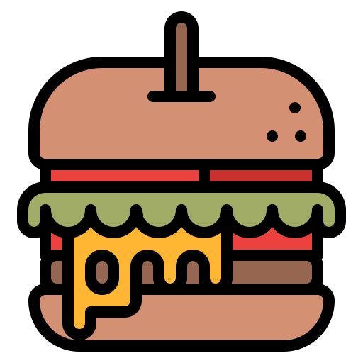 hamburger Iconixar Lineal Color ikona