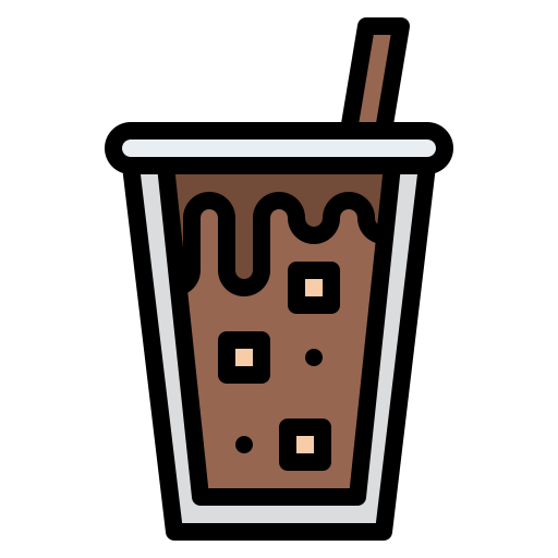 ijs koffie Iconixar Lineal Color icoon