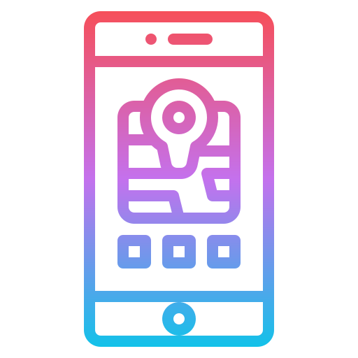 mapa móvel Iconixar Gradient Ícone