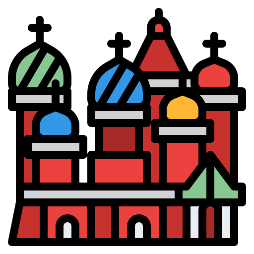 Cathedral of saint basil Iconixar Lineal Color icon