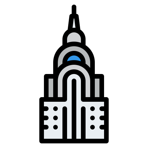 Chrysler building Iconixar Lineal Color icon