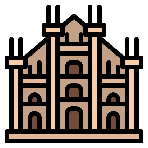 Duomo di milano Iconixar Lineal Color icon