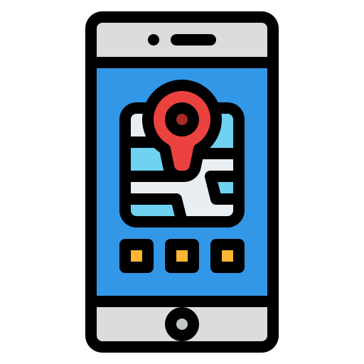 Mobile map Iconixar Lineal Color icon