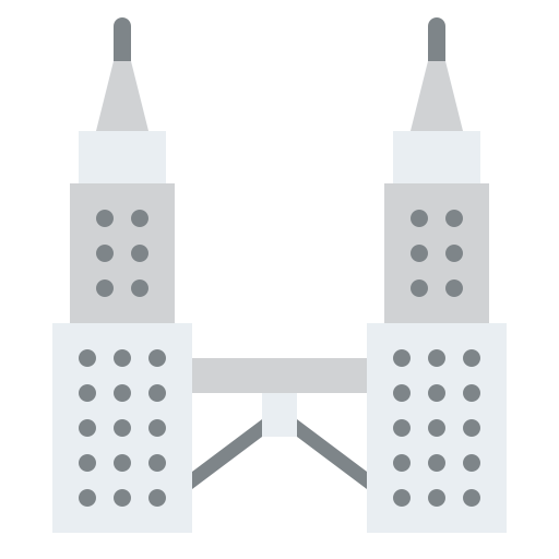 torre gemela petronas Iconixar Flat icono