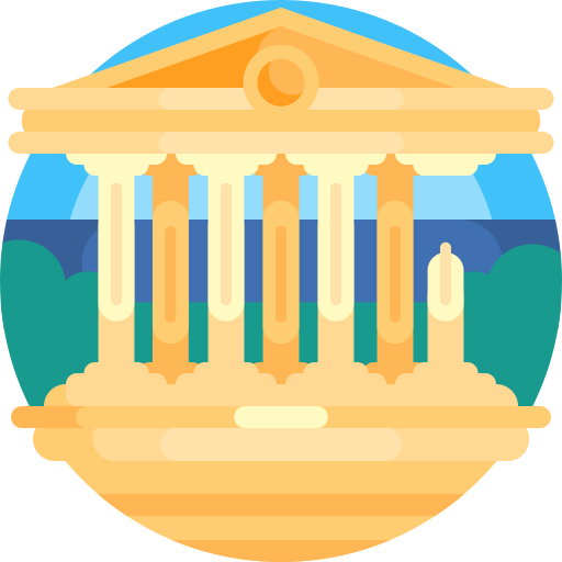 griechischer tempel Detailed Flat Circular Flat icon