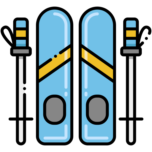 Лыжи Flaticons Lineal Color иконка