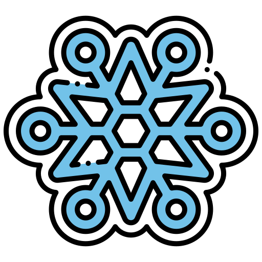 sneeuwvlokken Flaticons Lineal Color icoon