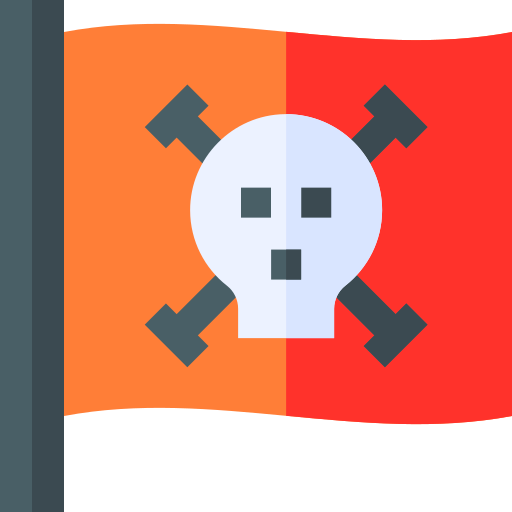 piraten vlag Basic Straight Flat icoon