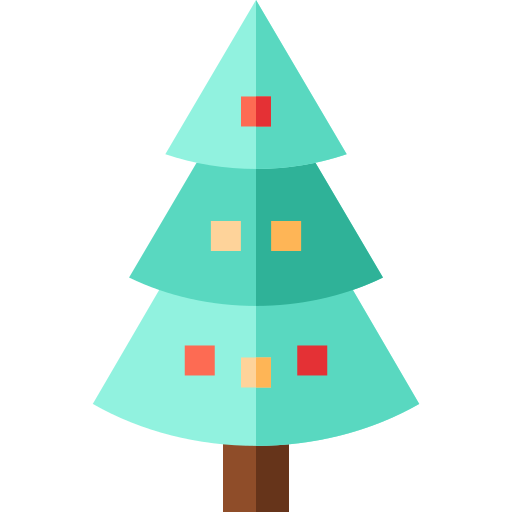 árbol de navidad Basic Straight Flat icono