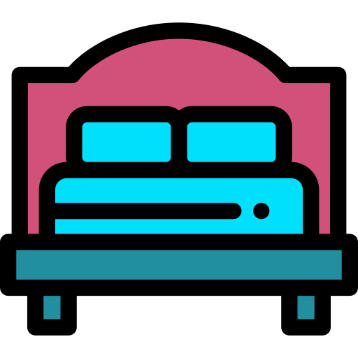 Double bed Detailed Rounded Lineal color icon