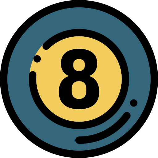 Eight ball Detailed Rounded Lineal color icon