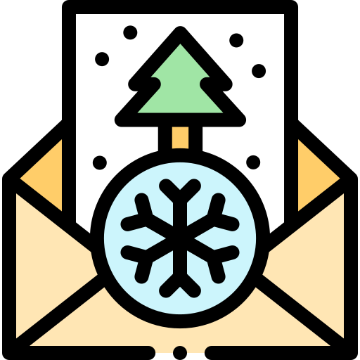 tarjeta de navidad Detailed Rounded Lineal color icono
