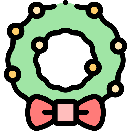 corona de navidad Detailed Rounded Lineal color icono