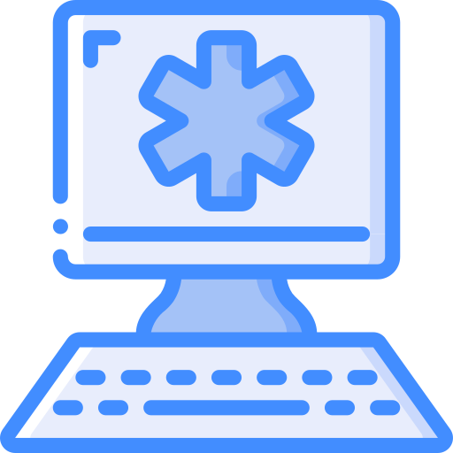 Desktop computer Basic Miscellany Blue icon