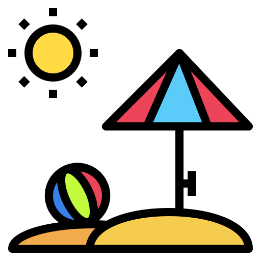 바닷가 Payungkead Lineal Color icon