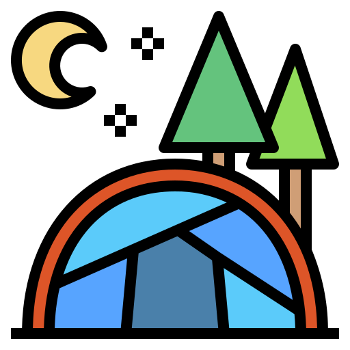 Tent Payungkead Lineal Color icon