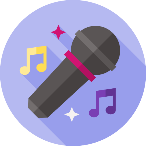 karaoke Flat Circular Flat icon