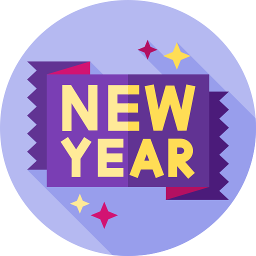 Новый год Flat Circular Flat иконка