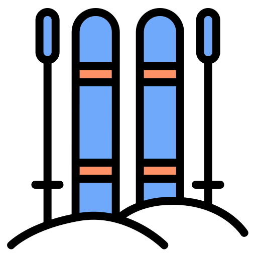 스키 타기 Generic Outline Color icon
