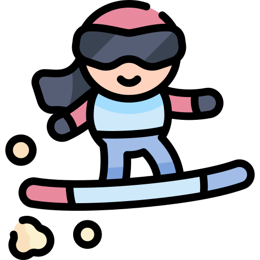 snowboarder Kawaii Lineal color icona