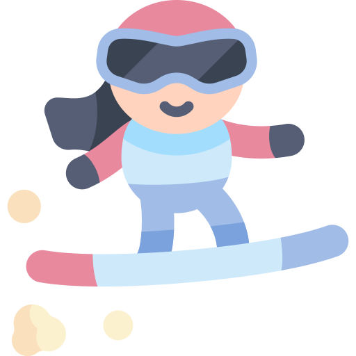 snowboarder Kawaii Flat icoon