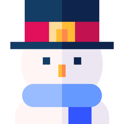 sneeuwman Basic Straight Flat icoon