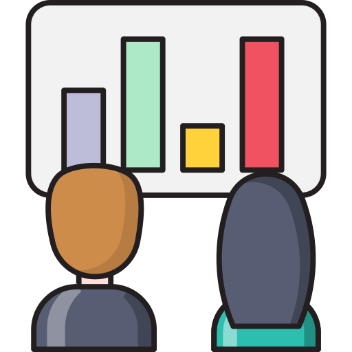 Bar chart Vector Stall Lineal Color icon
