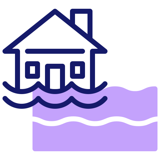 浸水した家 Inipagistudio Lineal Color icon