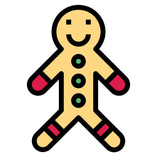 hombre de pan de jengibre Smalllikeart Lineal Color icono