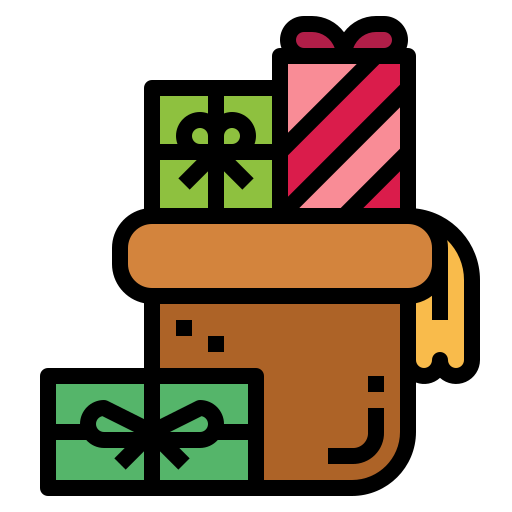 Christmas bag Smalllikeart Lineal Color icon
