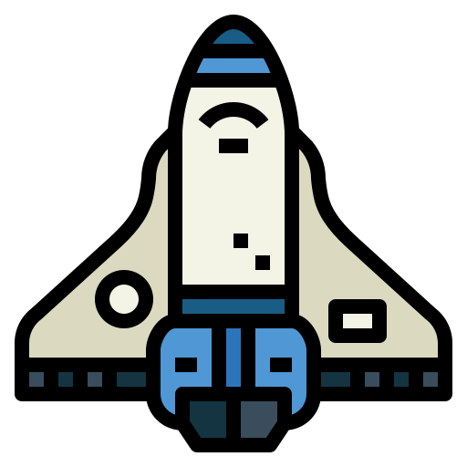 Space shuttle Smalllikeart Lineal Color icon
