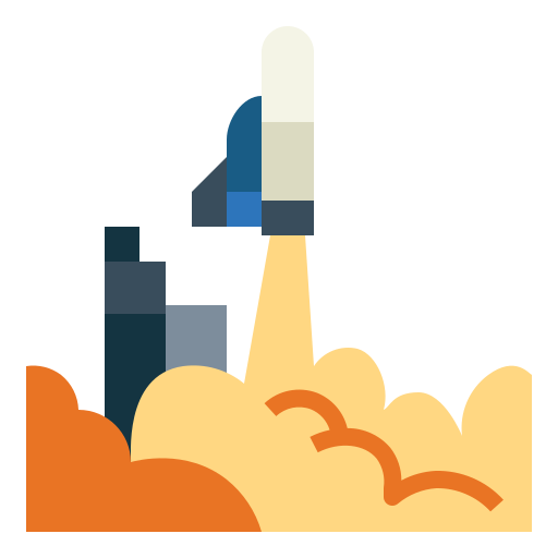 lanzamiento de cohete Smalllikeart Flat icono