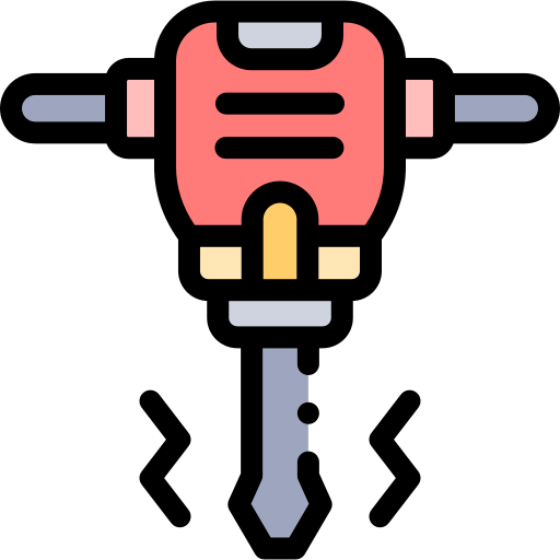 Jackhammer Detailed Rounded Lineal color icon