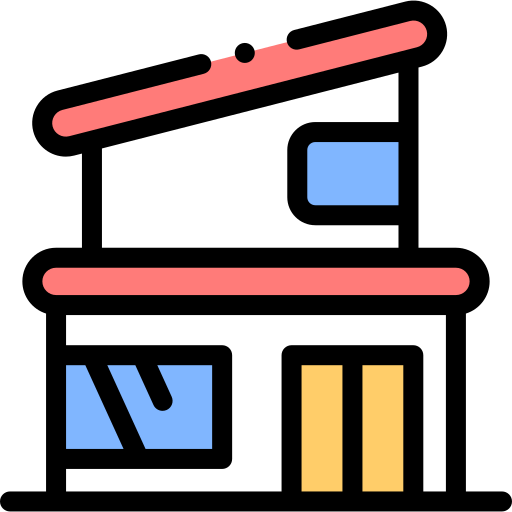 nowoczesny dom Detailed Rounded Lineal color ikona