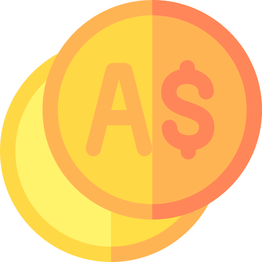 dolar australijski Basic Rounded Flat ikona