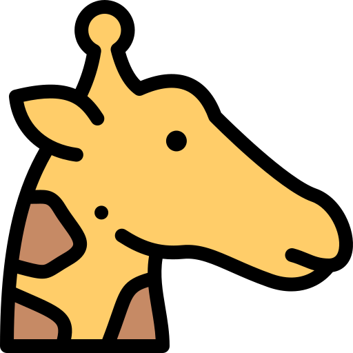 giraffe Detailed Rounded Lineal color icon