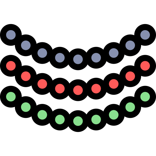 koraliki Detailed Rounded Lineal color ikona