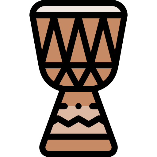 Djembe Detailed Rounded Lineal color icon