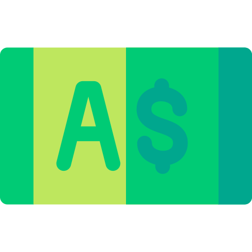 dolar australijski Basic Rounded Flat ikona
