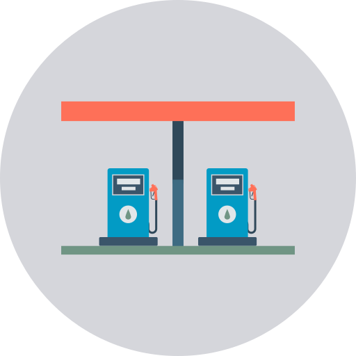 Gas station Dinosoft Circular icon