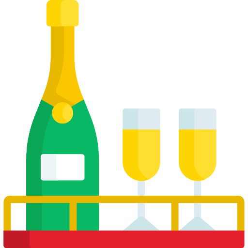 Бокал шампанского Special Flat иконка