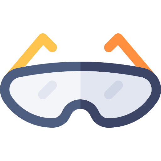 Safety glasses Basic Rounded Flat icon
