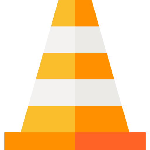 cono de tráfico Basic Straight Flat icono