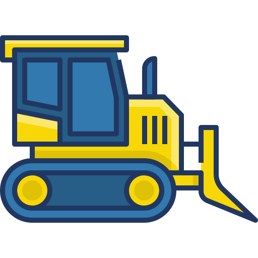 bulldozer Generic Outline Color icona