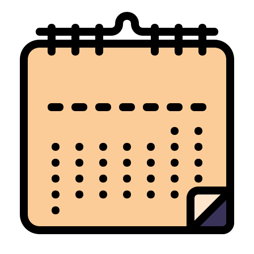 kalendarz ścienny Generic Outline Color ikona